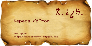 Kepecs Áron névjegykártya