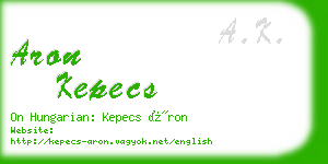 aron kepecs business card